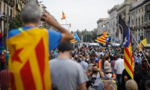 Foto de archivo de una manifestación independentista en Barcelona, Catalunya, a 9 de octubre de 2020.