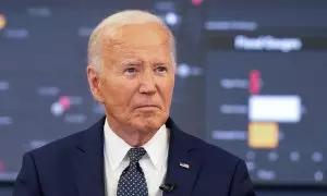 Joe Biden habla durante una sesión informativa de funcionarios federales, a 2 de julio de 2024.