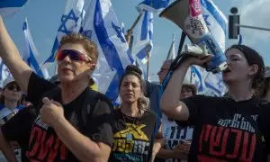 7 de julio de 2024. Manifestación en Israel nueve meses después del inicio de la guerra para pedir responsabilidades a sus políticos.