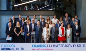 Foto de familia en la presentación de los23 proyectos de investigación médica en España que financia la Fundación Mutua Madriñeña.