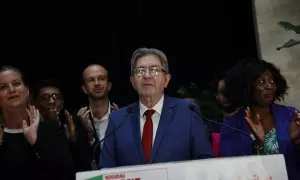 Jean-Luc Melenchon durante un acto de campaña antes de las elecciones legislativas en Francia.