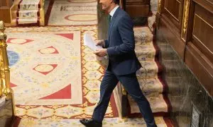 El presidente del Gobierno, Pedro Sánchez, en el Congreso este miércoles.