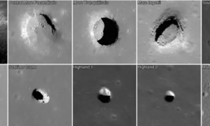 19/07/2024 Imágenes de la sonda espacial LRO de la NASA, que muestran una serie de hoyos detectados en la Luna, Foto de archivo.