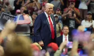 20 de julio de 2024. Donald Trump en el mitin en Grand Rapids (Michigan), el 20 de julio.