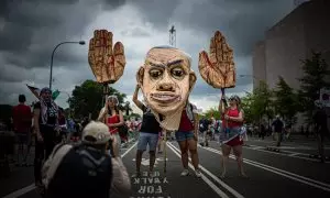 Manifestantes en Washington contra la visita de Netanyahu, el 24 de julio pasado