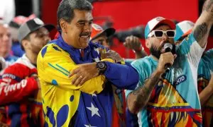 Nicolás Maduro celebra el resultado de las elecciones venezolanas, en Caracas, a 29 de julio de 2024.