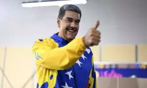 Nicolás Maduro, tras votar en un colegio electoral, a 28 de julio de 2024.