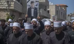 29/07/2024 Funeral de las víctimas del ataque perpetrado por Hizbulá en Majd al-Shams (Siria), localidad controlada por Israel. Foto de archivo.