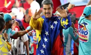 Nicolás Maduro, presidente de Venezuela, celebra su reelección, a 29 de julio de 2024.