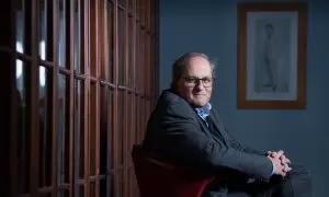 El expresidente de la Generalitat de Catalunya, Quim Torra, posa para Europa Press, en la sala Pompeu Fabra del Ateneu Barcelonès, a 11 de marzo de 2024, en Barcelona, Catalunya (España).