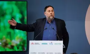 Foto de archivo del expresidente de ERC Oriol Junqueras durante el acto de ‘Ahora Repúblicas’, en el Círculo de Bellas Artes, a 29 de mayo de 2024, en Madrid (España).