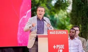 El secretario general del PSOE de Extremadura, Miguel Ángel Gallardo.