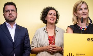 La portavoz de ERC, Raquel Sans, durante una rueda de prensa, en la sede de ERC, a 29 de julio de 2024, en Barcelona, Catalunya (España). Imagen de archivo.