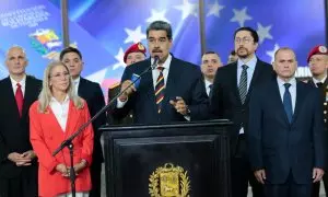 El presidente de Venezuela, Nicolás Maduro, habla con los periodistas en el Tribunal Supremo del país, a 9 de agosto de 2024.