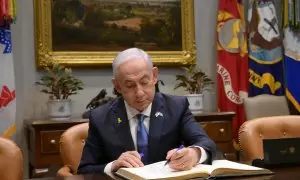 Imagen de archivo del presidente israelí, Benjamin Netanyahu, durante una reunión en la Casa Blanca.