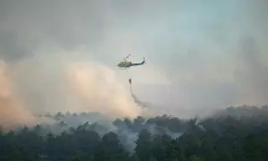 17 de agosto de 2024. Un efectivo aéreo durante un incendio forestal, a 17 de agosto de 2024.