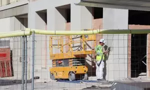 Les obres a la plaça de les Glòries de Barcelona.