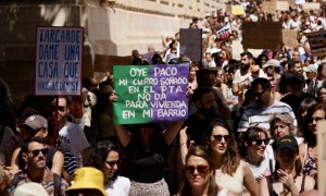 Miles de malagueños se manifestan por la dificultad de encontrar una vivienda para alquilar en la ciudad, a 29 de junio de 2024 en Málaga (Andalucía, España).