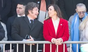 El presidente de Argentina, Javier Milei y la vicepresidenta argentina, Victoria Villarruel, durante un evento en Buenos Aires.