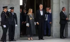 Isabel Perelló con Felipe VI en la inauguración del año judicial, en el Tribunal Supremo