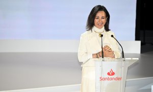 Ana Patricia Botín habla durante la entrega de premios de la XVI Convocatoria "Euros de tu Nómina", en Madrid (España). E.P./José Oliva / Europa Press