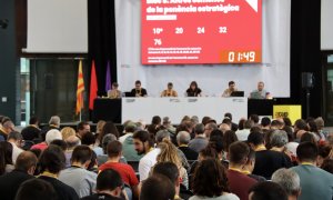 21/09/2024 - Imatge de l'assemblea nacional de la CUP d'aquest dissabte, celebrada a Sabadell i que culmina el Procés de Garbí.