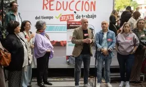 Los líderes sindicales han exigido en Madrid la reducción de la jornada laboral.