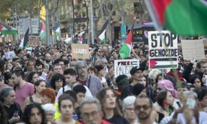 Manifestación en Barcelona en favor de Palestina