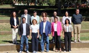 Oriol Junqueras i Elisenda Alamany presentant la proposta d'equip de la nova permanent d'ERC de la seva candidatura al congrés del partit.