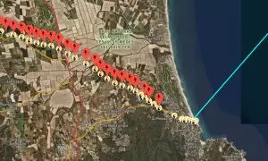 El tram de la línia d'evacuació del projecte de Repsol que passa pel parc natural del Montgrí, les Illes Medes i el Baix Ter.