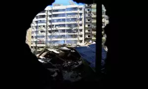 Un edificio destruido en los suburbios de Beirut.