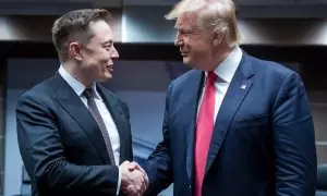 Elon Musk y Donald Trump, en una imagen generada con IA.