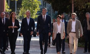 Pedro Sánchez, junto a la ministra de Vivienda Isabel Rodríguez y el alcalde de Barcelona, Jaume Collboni el pasado lunes.