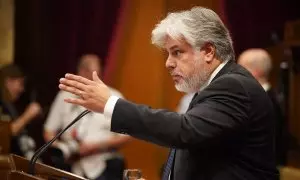 El president de Junts al Parlament, Albert Batet, intervenint al debat de política general