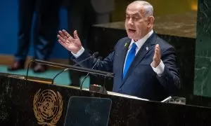 Benjamin Netanyahu ante la ONU, a 27 de septiembre de 2024.