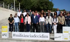 Militància Decidim en un acte a Trinitat Vella (Barcelona).