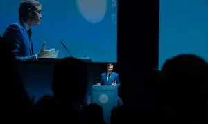 Pedro Sánchez, durante un acto celebrado este lunes en Barcelona.