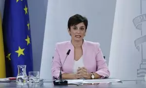 La ministra de Vivienda, Isabel Rodríguez en rueda de prensa tras la reunión del Consejo de Ministros, este martes en el Palacio de la Moncloa, en Madrid.