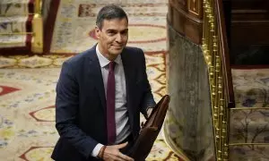 El presidente del Gobierno, Pedro Sánchez, en el Congreso este miércoles.