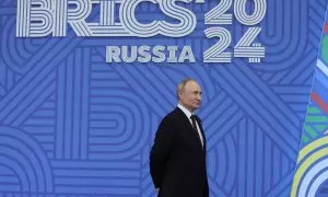 El presidente ruso, Vladimir Putin, en la cumbre de los BRICS en Kazán, Rusia.