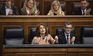 María Jesús Montero y Félix Bolaños, en el Congreso el pasado miércoles.