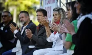 Yolanda Díaz e Íñigo Errejón durante un acto de Sumar.