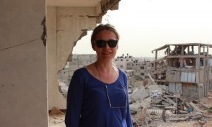 Raquel Martí, directora de la UNRWA España, en una visita a Franja de Gaza antes del 7 de octubre de 2023