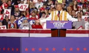 El expresidente y candidato republicano, Donald Trump, durante un mitin en Green Bay, Wisconsin.