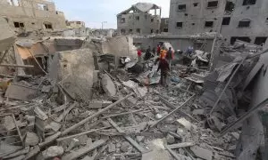 Bombardeos Gaza escombros