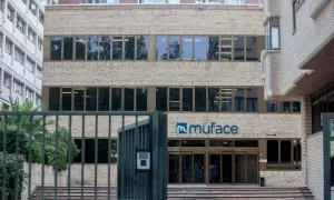 Fachada de un edificio de Muface en Madrid.