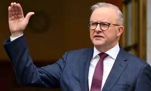 Primer ministro australiano, Anthony Albanese, durante una rueda de prensa.