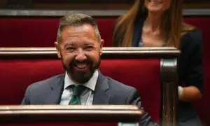 El segundo teniente de Alcaldía, Juanma Badenas, durante una sesión plenaria, en el Ayuntamiento de Valencia