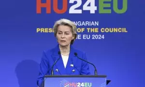 Imagen de archivo de Ursula von der Leyen en una conferencia de prensa en el Consejo Europeo en Budapest (Hungría)