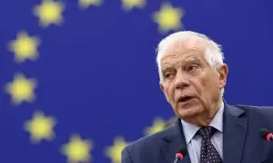 El Alto Representante de la Unión Europea para Asuntos Exteriores y Política de Seguridad, Josep Borrell, pronuncia un discurso en el Parlamento Europeo, a 8 de octubre de 2024.